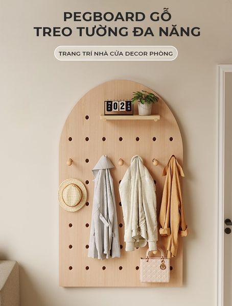 Bảng Pegboard Vân Gỗ MDF Đa Năng GAPI - GP330