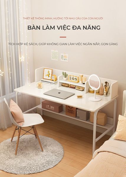[Giảm giá 60%] Bàn Làm Việc Tích Hợp Kệ Sách Thông Minh Gỗ MDF GAPI - GM161