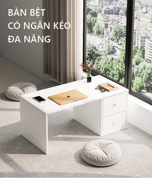 Bàn Ngồi Bệt Đa Năng Full Trắng Giúp Không Gian Sang Trọng - Nội Thất IGA - GP259