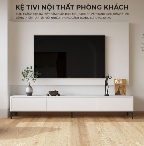 Kệ Tivi 1 Cánh 2 Ngăn Rộng Rãi Màu Trắng Sang Trọng - Nội Thất IGA - GP323