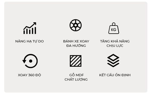 Bàn Nâng Hạ Di Động Đa Năng Linh Hoạt Tối Đa, Tiện Nghi Vượt Trội - GM223