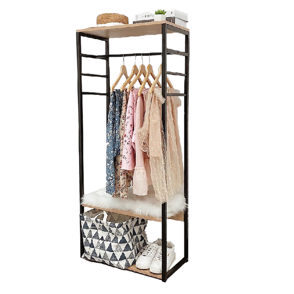 Kệ Treo Quần Áo GAPI Khung Thép Mặt Gỗ - GM07