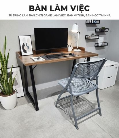 Bàn Làm Việc Chân Sắt IGA Thiết Kế Hiện Đại, Chắc Chắn, Giá Tốt - GM228