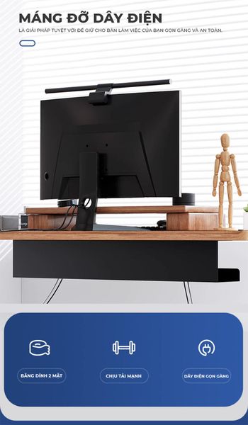 Khay Đi Dây Điện Gầm Bàn Làm Việc Tiện Ích - GM176