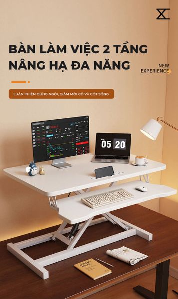 Bàn Nâng Hạ 2 Tầng Tiện Lợi Cho Góc Làm Việc - GN72