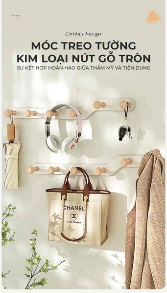 [Giảm giá 60%] Móc Treo Quần Áo Tường Nút Gỗ Tròn - GM180