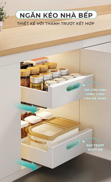 [Giảm giá 60%] Ngăn kéo nhà bếp thông minh đa năng trắng - GM165