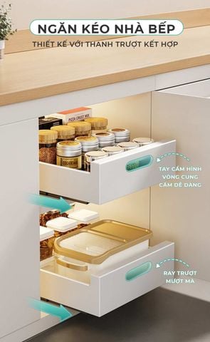 [Giảm giá 60%] Ngăn kéo nhà bếp thông minh đa năng trắng - GM165