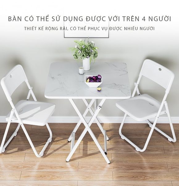 Bàn Ăn Thông Minh MDF Chân Sắt Gấp Gọn Tiện Lợi, Hiện Đại GAPI - GM125