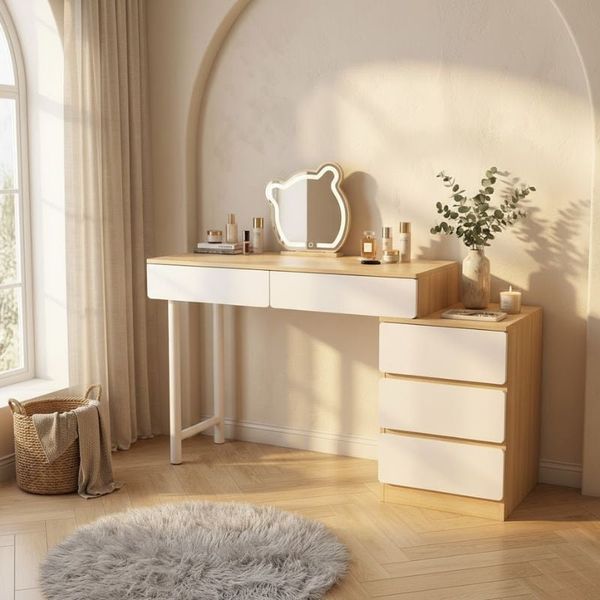 Bàn Làm Việc Chân Sắt Kết Hợp Ngăn Kéo Đa Năng - Nội Thất IGA - GM142 (KHÔNG KÈM GƯƠNG)