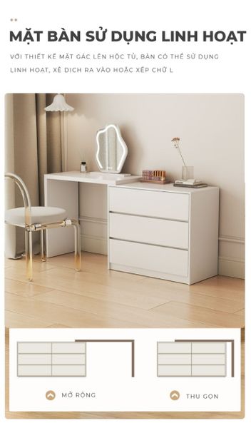 Bàn Trang Điểm Kèm Tủ Đựng Đồ GAPI - GP325 (KHÔNG KÈM GƯƠNG)