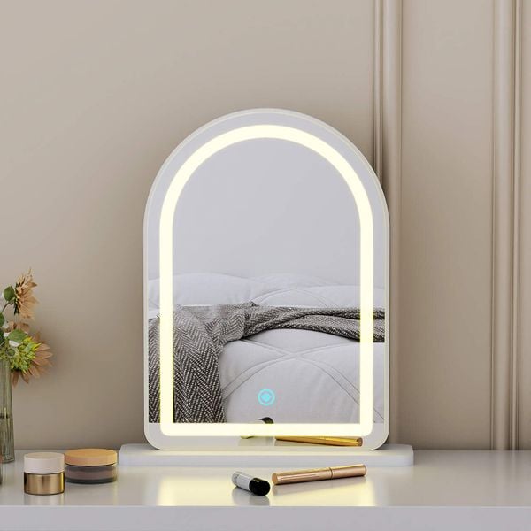 Gương Trang Điểm Viền Led Để Bàn Trắng - GP402