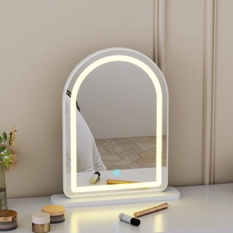 Gương Trang Điểm Viền Led Để Bàn Trắng - GP402