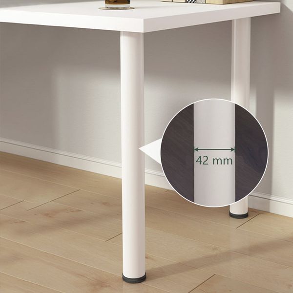 Bàn Làm Việc GAPI Chân Sắt Tròn Màu Trắng - Vân Gỗ - GM62