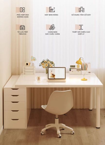 Bàn Làm Việc Tích Hợp Tủ 5 Ngăn - Nội Thất IGA - GM123