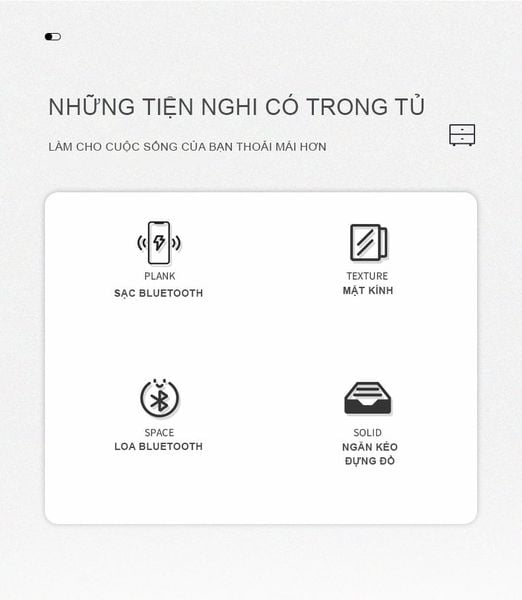 Tab đầu giường bọc da thông minh tích hợp đèn LED, sạc hiện đại - GA36