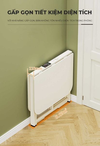 Bàn Ăn Thông Minh Gấp Gọn Full Trắng Tinh Tế - GM202