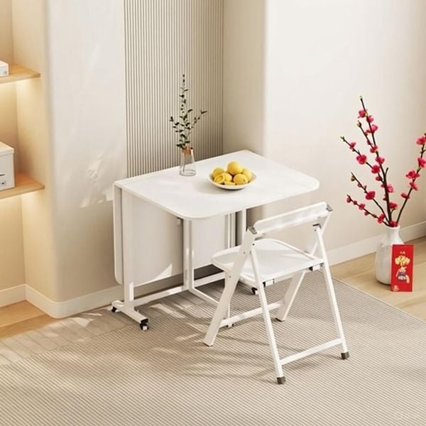 Bàn ăn thông minh gấp gọn full trắng GM194