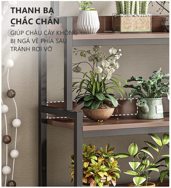 Kệ Cây 3-4 Tầng Gỗ MDF 15 Ly Đa Năng Màu Óc Chó - Nội Thất IGA - GM124