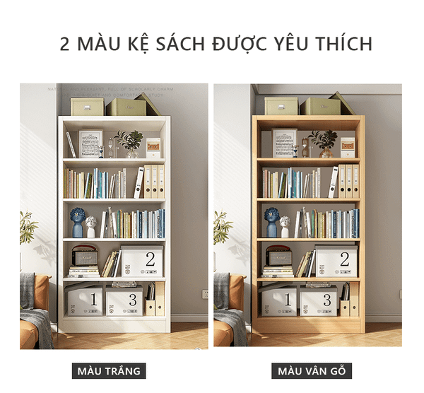 Kệ Sách Gỗ MDF Đa Năng 5 Tầng Tối Ưu Tiện Lợi Không Gian GAPI - GP250 (2 Màu)