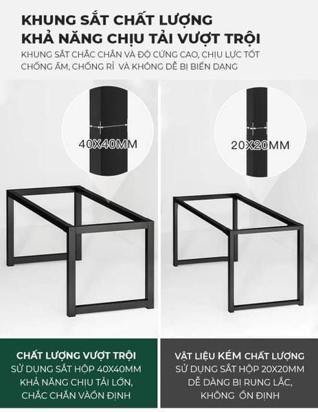 Combo Bàn Kết Hợp Tủ Hồ Sơ Khung Sắt Đen Mặt Gỗ - GM190