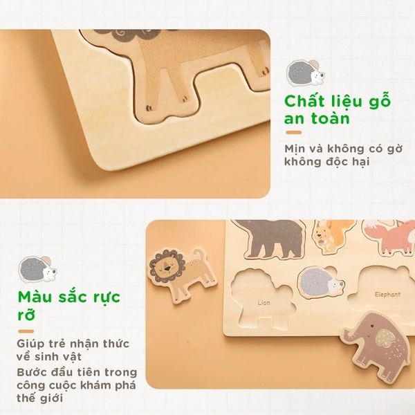 Bảng Đồ Chơi Giáo Dục Nhận Biết Động Vật Cho Trẻ Chất Lượng Cao Cấp GAPI - TOY08
