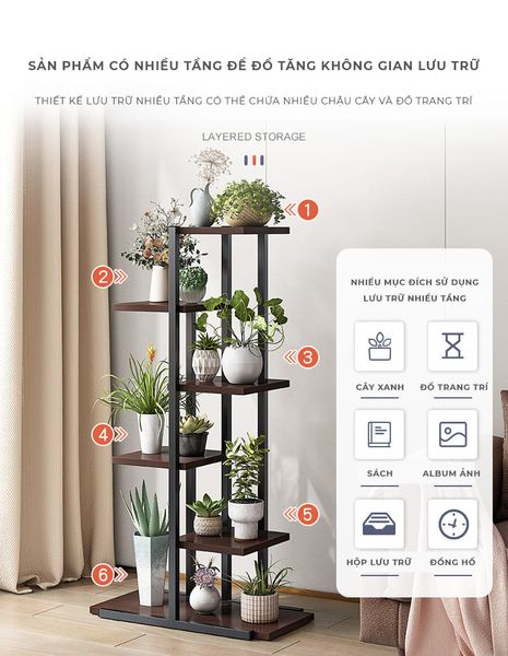 Kệ Để Chậu Cây Khung Gỗ MDF GAPI - GM159