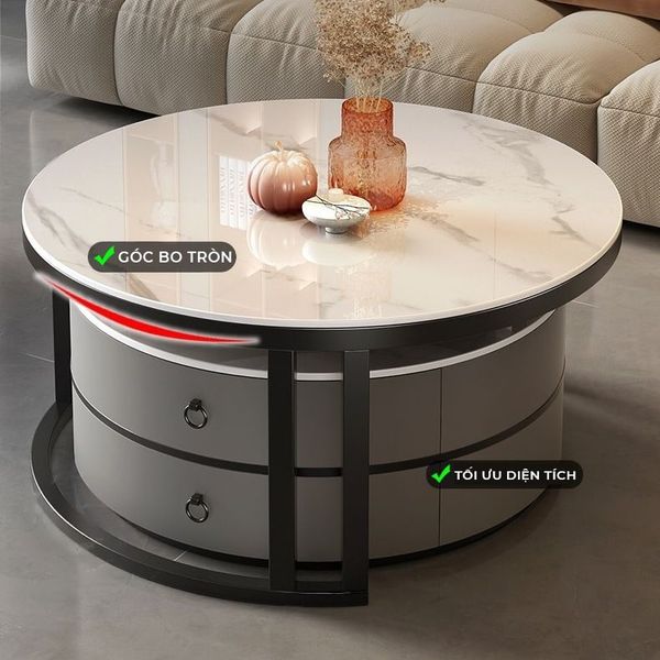 Bàn Trà Sofa Tròn TC Khung Sắt Cao Cấp GAPI - GM148