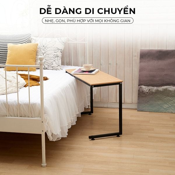 Bàn Làm Việc Khung Đen/Trằng Vân Gỗ - GM209