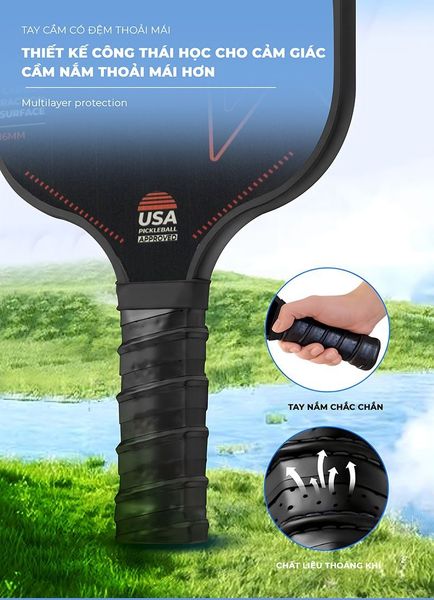 Vợt Pickleball Màu Đen Hiện Đại GAPI - PK01A.8