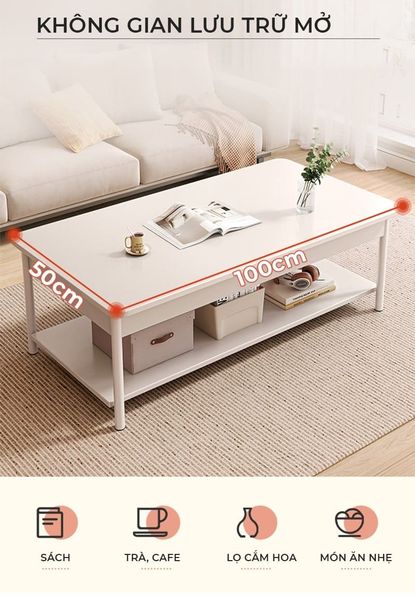 Bàn Trà Cafe 2 Tầng Tiện Lợi Gỗ MDF Cao Cấp GAPI - GM137