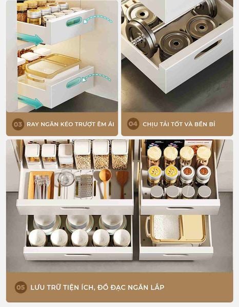 [Giảm giá 60%] Ngăn kéo nhà bếp thông minh đa năng trắng - GM165