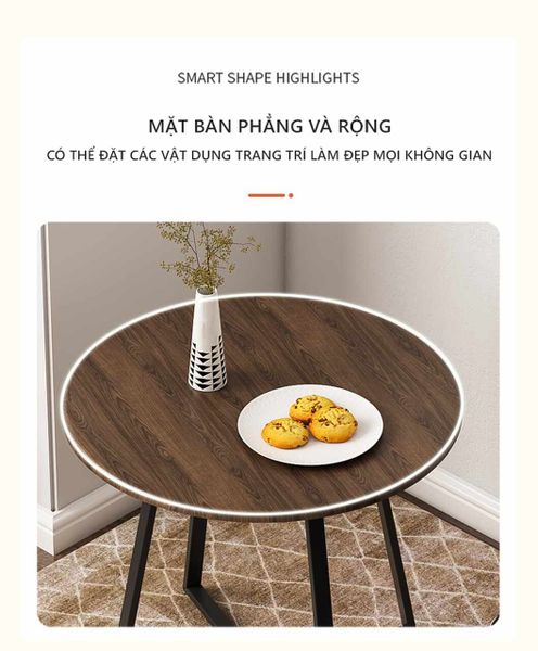 Bàn Trà Chân Sắt Mặt Phủ PVC - GM85