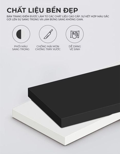 Bàn Trang Điểm Đen Trắng Hiện Đại Kết Hợp Tủ Lưu Trữ - GP367