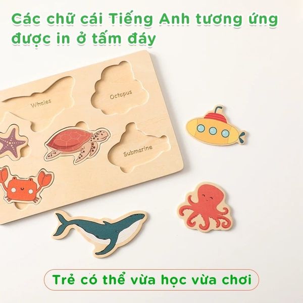 Bảng Đồ Chơi Giáo Dục Khám Phá Đại Dương Thông Minh Cho Bé Gỗ Cao Cấp GAPI - TOY07
