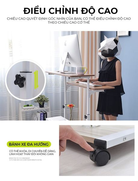 Bàn làm việc tăng chỉnh chiều cao mặt - GM221