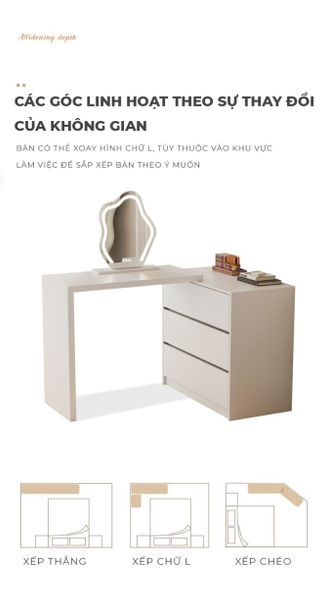 Bàn Trang Điểm Kèm Tủ Đựng Đồ GAPI - GP325 (KHÔNG KÈM GƯƠNG)