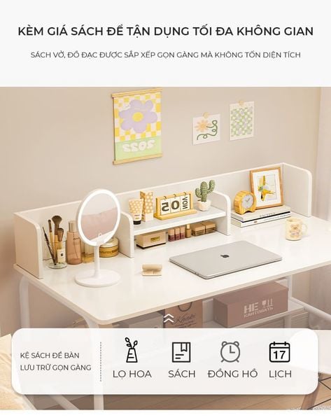 [Giảm giá 60%] Bàn Làm Việc Tích Hợp Kệ Sách Thông Minh Gỗ MDF GAPI - GM161