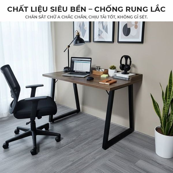 Bàn Làm Việc Chân Sắt IGA Thiết Kế Hiện Đại, Chắc Chắn, Giá Tốt - GM228
