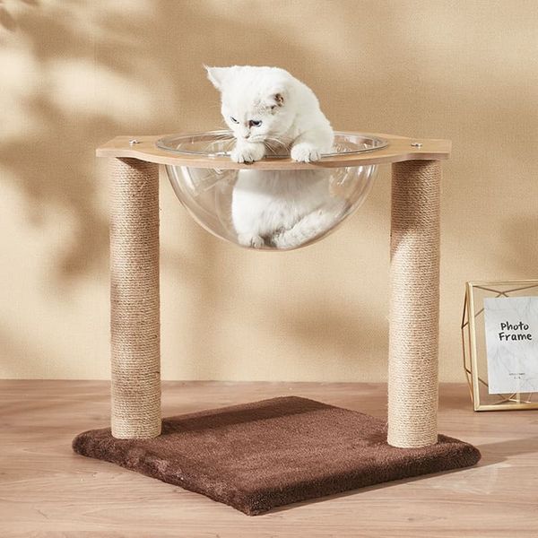 [Giảm giá 60%] Ổ Mèo Kèm Trụ Cào Móng, Kết Hợp Mika Trong Suốt - GU6