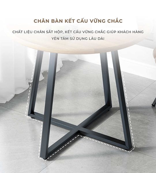 Bàn Trà Chân Sắt Mặt Phủ PVC - GM85