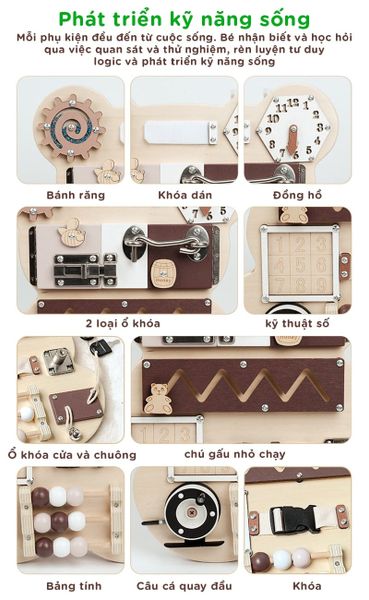 Bảng Đồ Chơi Giáo Dục Thông Minh Cho Bé Gỗ Polywood Cao Cấp GAPI - TOY10