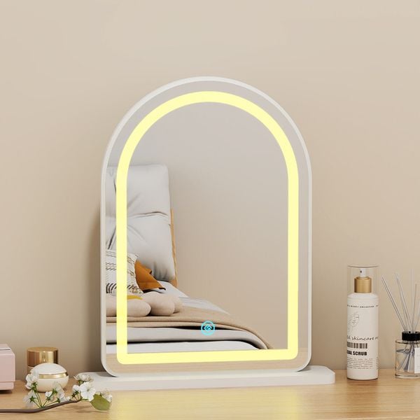 Gương Trang Điểm Viền Led Để Bàn Trắng - GP402