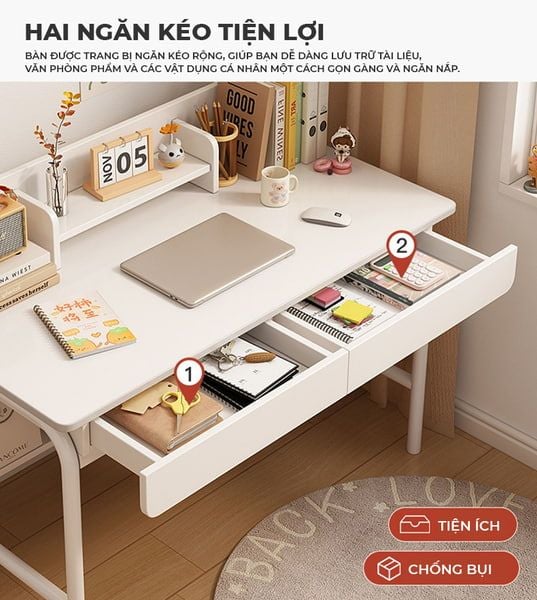 Bàn Làm Việc Đa Năng Có Ngăn Kéo – Nội Thất IGA – GM162