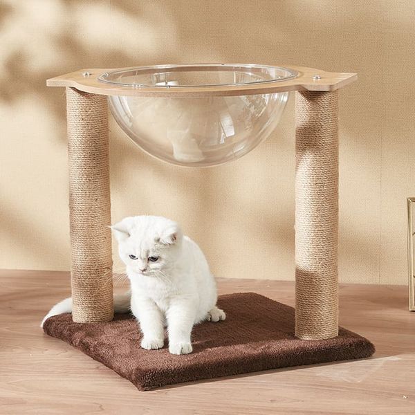 [Giảm giá 60%] Ổ Mèo Kèm Trụ Cào Móng, Kết Hợp Mika Trong Suốt - GU6