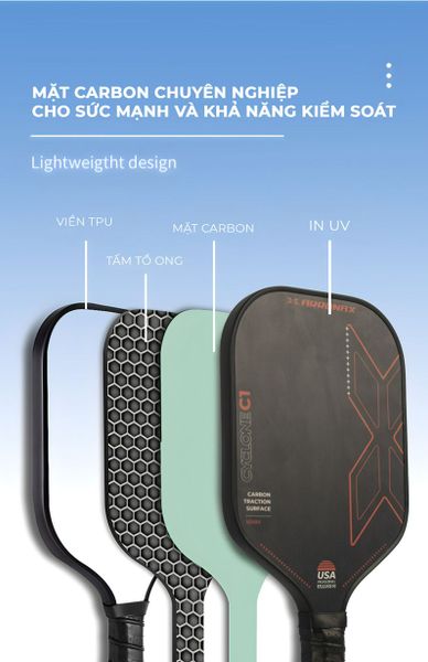 Vợt Pickleball Màu Đen Hiện Đại GAPI - PK01A.8