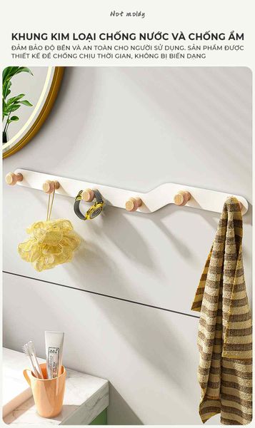 [Giảm giá 60%] Móc Treo Quần Áo Tường Nút Gỗ Tròn - GM180