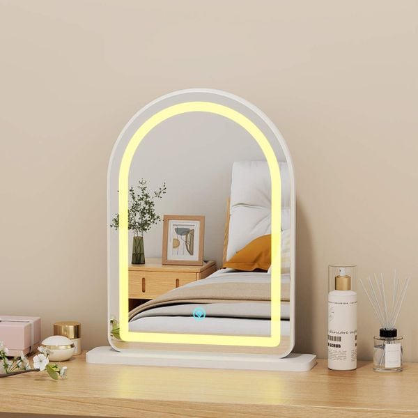 Gương Trang Điểm Viền Led Để Bàn Trắng - GP402