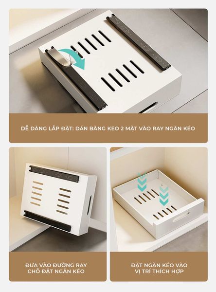 [Giảm giá 60%] Ngăn kéo nhà bếp thông minh đa năng trắng - GM165