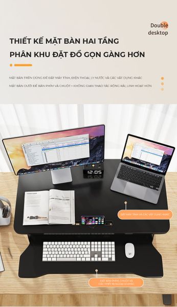 Bàn Nâng Hạ 2 Tầng Tiện Lợi Cho Góc Làm Việc - GN72